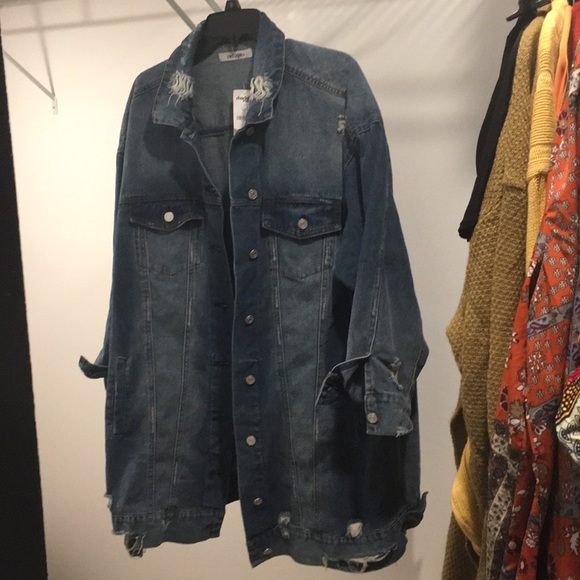 plus longline denim jacket